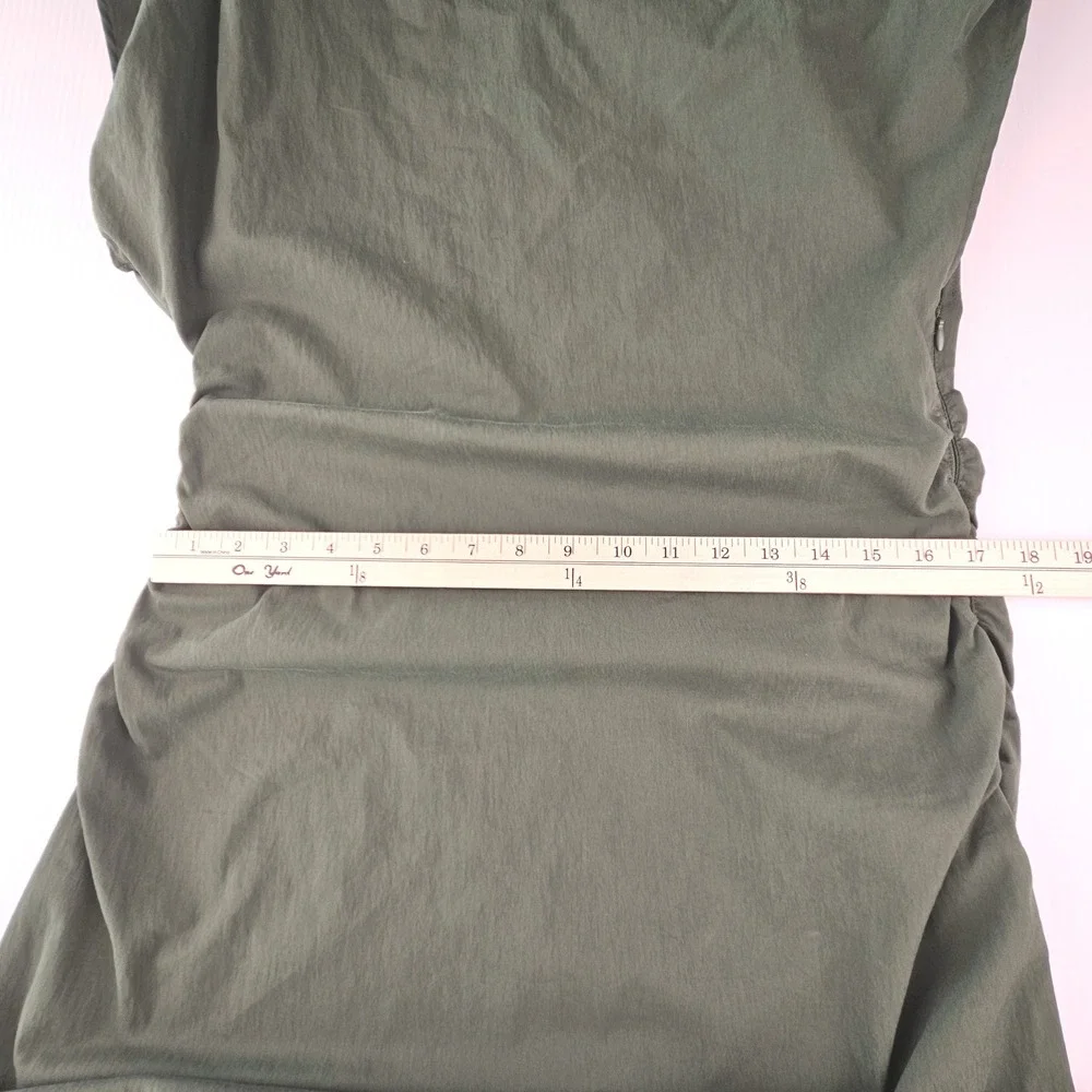 Abercrombie & Fitch Green Asymmetrical Ruched Maxi Dress Olive Large  NWT $110